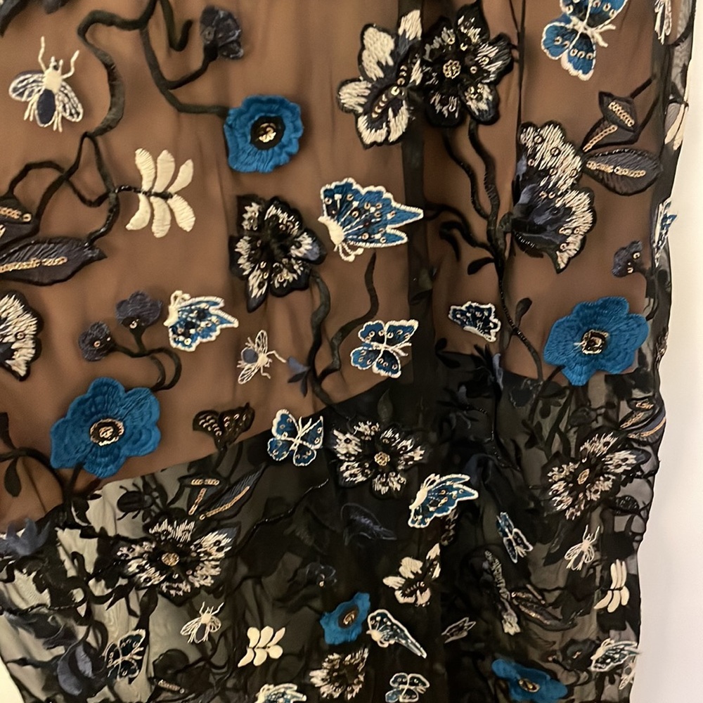 For Love And Lemons Black and Blue Floral Maxi Dress - Picture 10 of 13